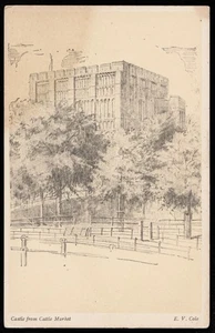 Norwich Castle From Castle Market Norfolk Sketch Book By E.V. Cole Postcard - Picture 1 of 2