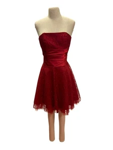 Masquerade Red Strapless Lace Dress Size 3/4 Short Prom Homecoming Dress Formal - Picture 1 of 8