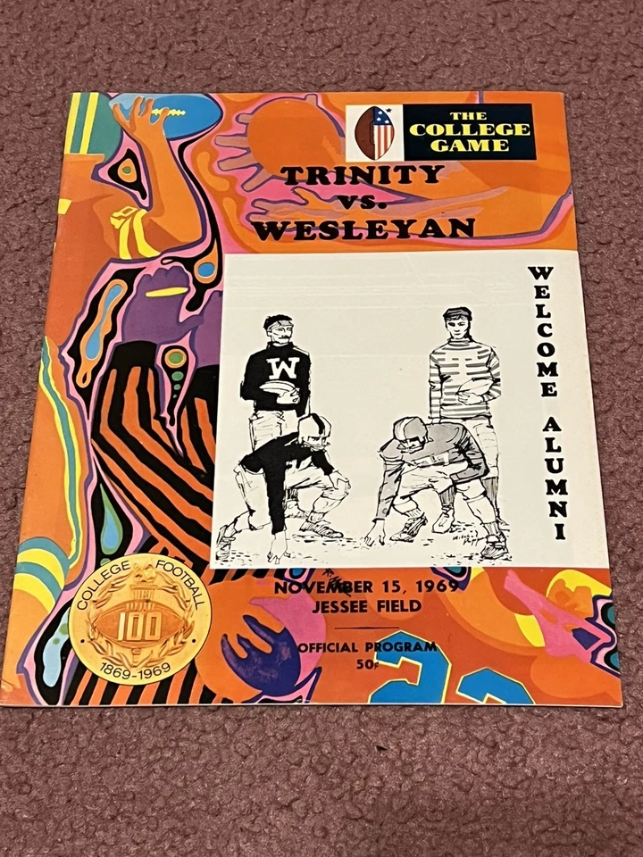 1969 Trinity vs Wesleyan College Football Program - Image 1 of 1