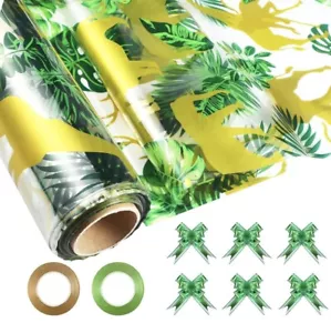 Safari Cellophane Wrap Roll with Pull Bows and Ribbons 98 Feet x 32 Inches NEW! - Picture 1 of 10