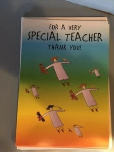 LOT OF 5 SPECIAL TEACHER THANK YOU APPRECIATION CARDS BY DESIGNER GREETINGS - Picture 1 of 2