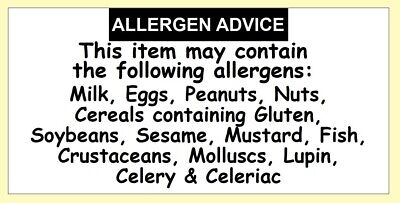 200 Allergen Advice Labels. Allergy Warning Stickers. Food Allergy Labels • 2.99£