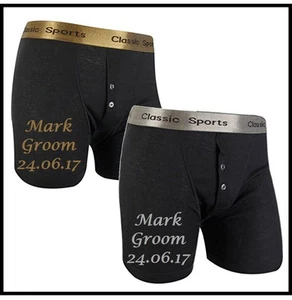 Personalised WEDDING boxer shorts.Best Man,Groom,Usher, etc Choice of colours. - Picture 1 of 1