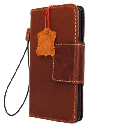 Genuine Tanned Leather case for LG V20 Book Cards Wallet Magnetic cover Vintage - Image 1 of 4