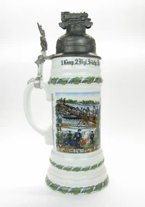 Porcelain Dr Merkle Atelier Beer Stein Railroad Lithophane Germany - Picture 1 of 9