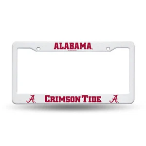 Alabama Crimson Tide NCAA - Raised Letter White Plastic License Plate Frame - Picture 1 of 5
