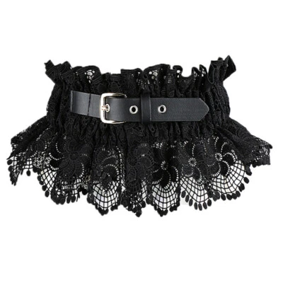 Women Lace Elastic Dress Belt Floral Cinch Corset Stretch Wide Waistband Chic - Image 1 of 4