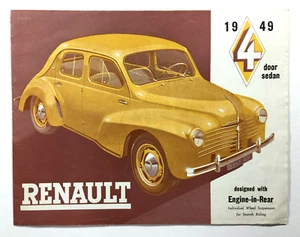 Original 1949 Renault Dealer Sales Brochure 4 Door Sedan - Picture 1 of 4
