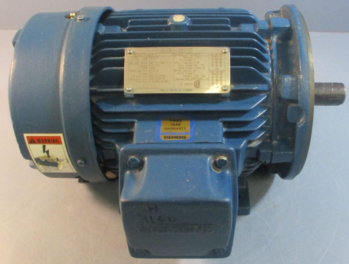 Siemens Three Phase TEFC (Totally Enclosed Fan Cooled Siemens Three Phase TEFC (Totally Enclosed Fan Cooled