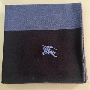 MAN HANKY THREE TONE NAVY BLUE GRAY CLASSIC VTG COTTON POCKET ART SQUARE18” #B53 - Picture 1 of 3