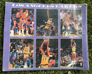 LA LAKERS rare 1990 team NBA poster - MAGIC, VLADE, BYRON, A.C., JAMES, MYCHAL! - Picture 1 of 8