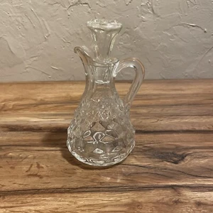 Öl Essig Cruet Diamantschliff Glasflasche mit Glasstopfen - Bild 1 von 8