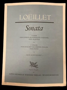 Loeillet Sonata C Major for Descant Recorder (Violin) and Piano-Fritz Koschinsky - Picture 1 of 3