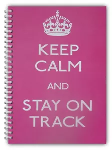 A5 KEEP CALM STAY ON TRACK DIET DIARY SLIMMING FOOD TRACKER WEIGHT LOSS PLANNER - Picture 1 of 4