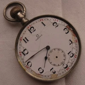Omega Pocket Watch open face nickel chromiun case 49 mm. in diameter - Picture 1 of 9