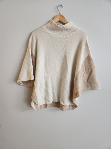 Note di Anita Made in Italy Wool & Cashmere blend Sweater Poncho  OS