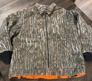 Vintage Walls Made In USA Real Tree Camo Reversible Orange Zipper Hunting Coat L - Picture 1 of 12