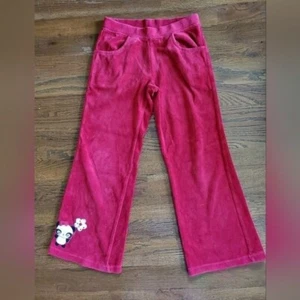 GYMBOREE OUTLET Girls 6 red velour Panda pants - Picture 1 of 7