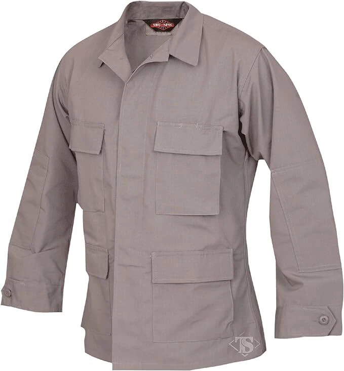 Gray BDU Uniform Shirt Tru-Spec Tactical Combat Jacket Coat Ripstop - Image 1 of 1