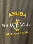 Vintage Island of Aruba Sailing Ship Nautical Highly Detailed T-Shirt New! LARGE