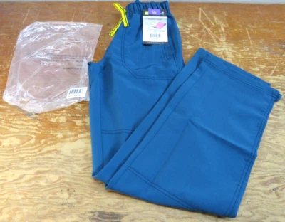 WonderWink Women's Four Stretch Cargo Scrub Pant Tall Teal XST - Image 1 of 4