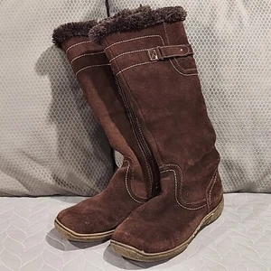 Bjorndal Draylen Brown Boots Womens 8M Suede Faux Fur Lined Zip Tall Winter - Picture 1 of 12