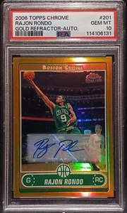 Topps Chrome Rajon Rondo RC 2006 refractor de oro automático/25 PSA 10 GEMA como nuevo de JP - Imagen 1 de 2
