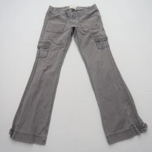 Abercrombie & Fitch Womens Y2K Cargo Pants 4 Low Rise Grey Army 2000s Vtg - Picture 1 of 10