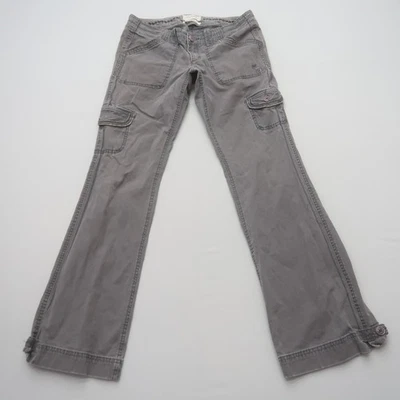 Abercrombie & Fitch Womens Y2K Cargo Pants 4 Low Rise Grey Army 2000s Vtg - Image 1 of 4