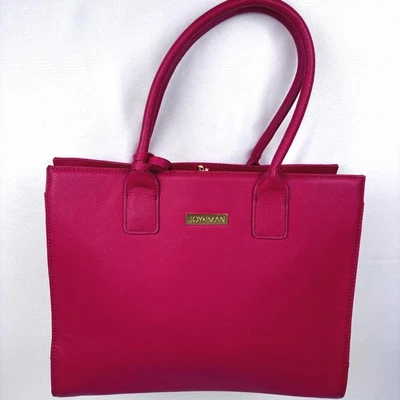 Joy & Iman Bolso de Mano Rojo Cuero Dividido Bolso Organizador 15.5" Dorado Herrajes NUEVO Foto 1 de 4