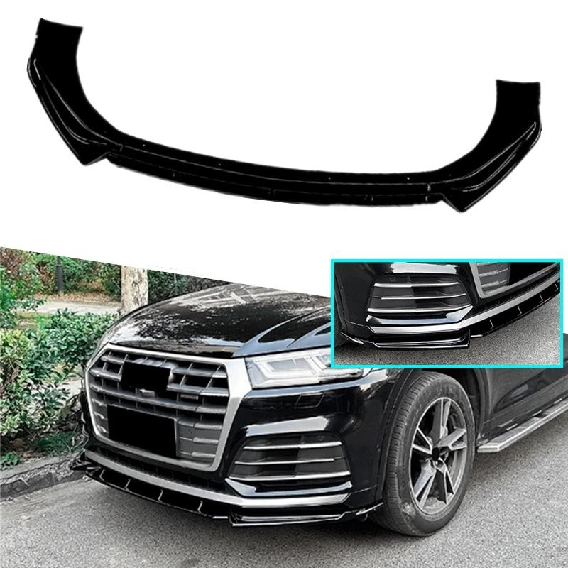 For 2018-20 AUDI SQ5 Q5-Sline Front Bumper Chin Lip Spoiler Body Kit GLOSS BLACK - Image 1 of 1