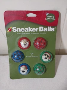 Sneaker Balls Christmas Santa Candy Cane Shoe Deodorizer Gym Bag Drawer Lockers - Picture 1 of 6
