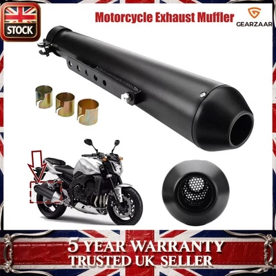 NEW Universal Black Megaphone Exhaust Silencer For Cafe Racer Bike UK - Image 1 of 4