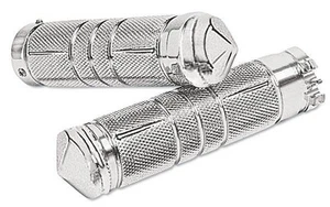 Accutronix GR100-SKIC Elite Chrome Billet Grips - Knurled Diamond - Picture 1 of 3
