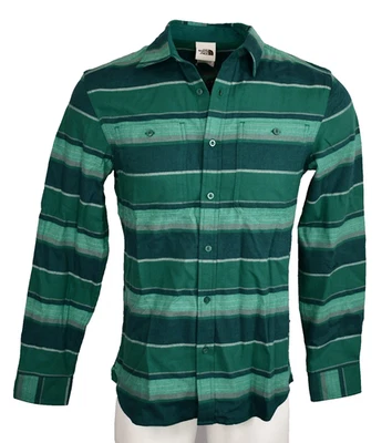 Camisa de franela The North Face para hombre talla S Arroyo verde a cuadros algodón orgánico Foto 1 de 4