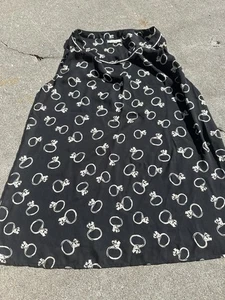 pleione Damen Bluse Tank schwarz weiß Ringe Herzen Größe S - Bild 1 von 6