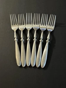Hampton Silversmiths BISTRO Satin Stainless 6 Salad Forks 7” - Picture 1 of 6