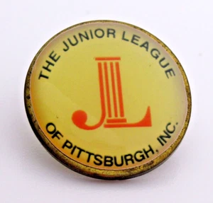 Vintage Junior League of Pittsburgh Pin Red Column Logo Civic Lapel Badge - Picture 1 of 6