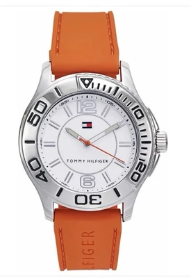 Reloj Tommy Hilfiger 1790951 naranja silicona con esfera redonda blanca Foto 1 de 2
