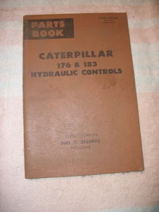 Libro de piezas controles hidráulicos originales Caterpillar 176 y 183 S/N 36E1 a 36E8992 - Imagen 1 de 2