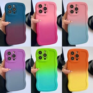 Funda protectora de silicona ondulada degradada para teléfono iPhone 16 Pro Max 15 14 13 12 11 - Imagen 1 de 16