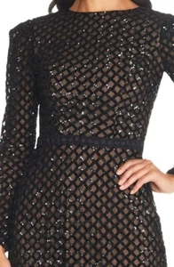 Dress The Population Size M Collins Lattice Sequin Long-Sleeve Sheath Dress $478 - Picture 1 of 10