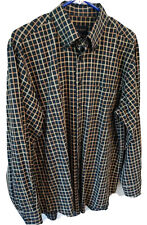 Scott Barber Men Shirt  Large 100% cotton Button Down multicolorPlaid Windowpane