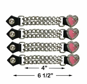Juego de 4 extensores chaleco rosa/cromado corazón y rosa para damas - Imagen 1 de 1