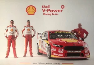 MCLAUGHLIN COULTHARD SHELL RACING POSTER SUPERCARS FORD FALCON DJR TEAM PENSKE - Picture 1 of 1
