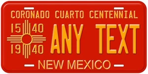 Personalized New Mexico 1940 Centennial Novelty Car License Plate Any Text - Picture 1 of 5