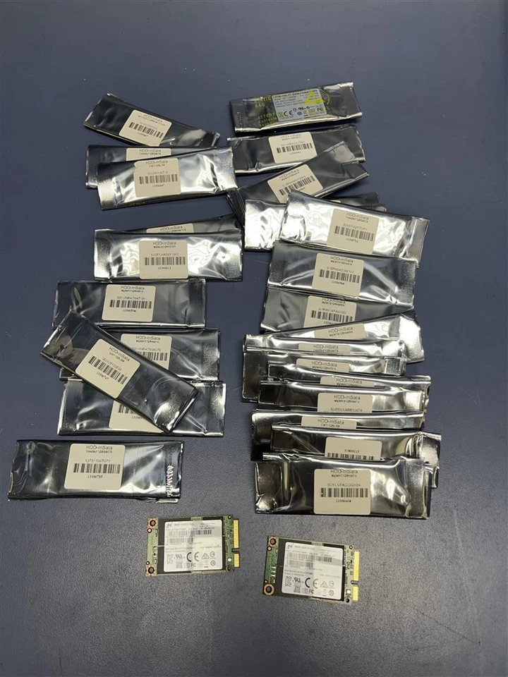 Lot of 28 used Samsung, Micron, Lite-on 128Gb mSATA MZ-MPD2560/0H1 SSD - Image 1 of 2