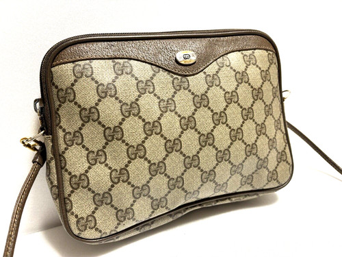 Borsa a tracolla Gucci vintage GG Supreme pelle marrone originale