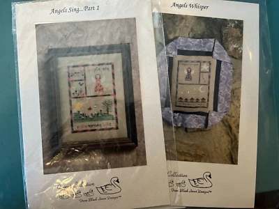 OOP Black Swan Designs Angels Sing Angels Whisper Cross Stitch Patterns Cygnet - Image 1 of 3