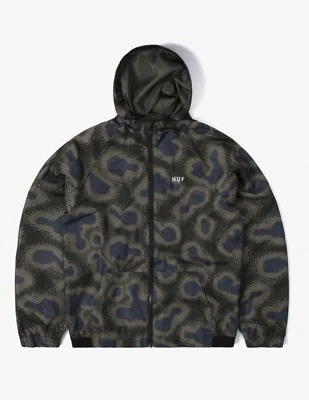 Chaqueta HUF para hombre NETWORK JK00310 - Oliva - Talla pequeña - NUEVA CON ETIQUETAS ÚLTIMA IZQUIERDA Foto 1 de 2